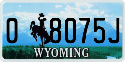 WY license plate 08075J