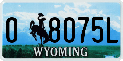 WY license plate 08075L