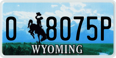 WY license plate 08075P