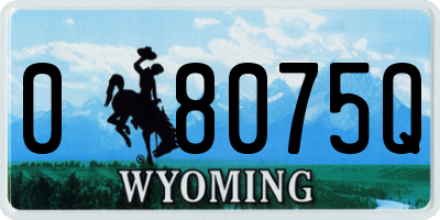 WY license plate 08075Q