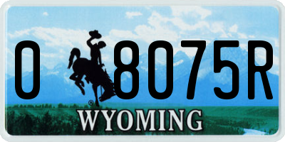 WY license plate 08075R