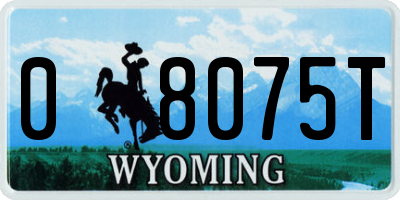 WY license plate 08075T