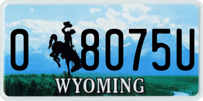 WY license plate 08075U