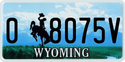 WY license plate 08075V