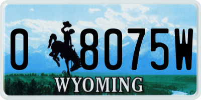 WY license plate 08075W