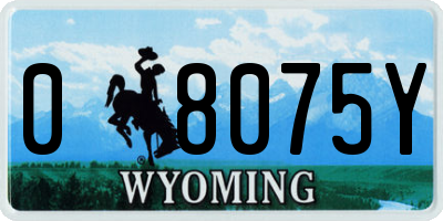 WY license plate 08075Y