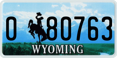 WY license plate 080763