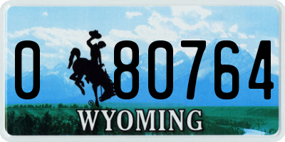 WY license plate 080764