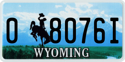 WY license plate 08076I