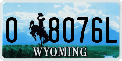WY license plate 08076L
