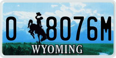 WY license plate 08076M