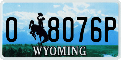 WY license plate 08076P