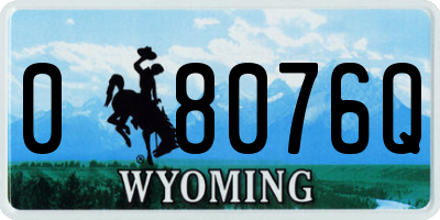 WY license plate 08076Q