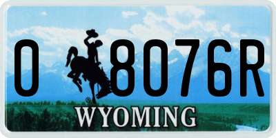 WY license plate 08076R