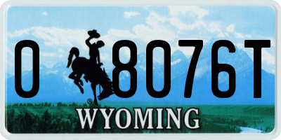 WY license plate 08076T