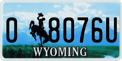 WY license plate 08076U