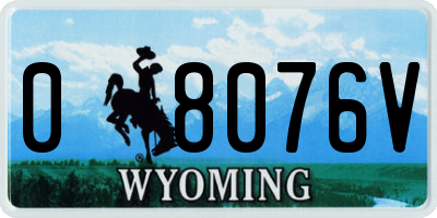 WY license plate 08076V