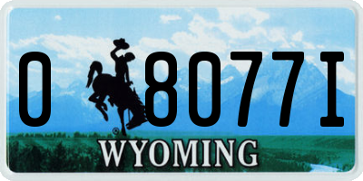 WY license plate 08077I