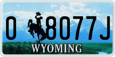 WY license plate 08077J