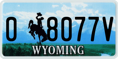 WY license plate 08077V
