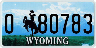 WY license plate 080783