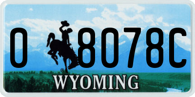 WY license plate 08078C