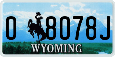 WY license plate 08078J