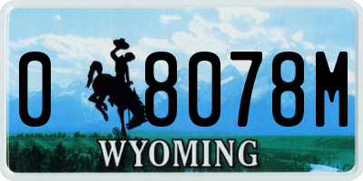 WY license plate 08078M