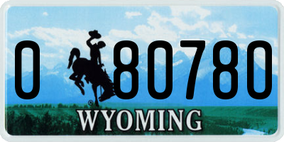 WY license plate 08078O