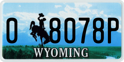 WY license plate 08078P