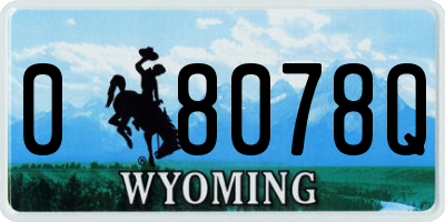 WY license plate 08078Q
