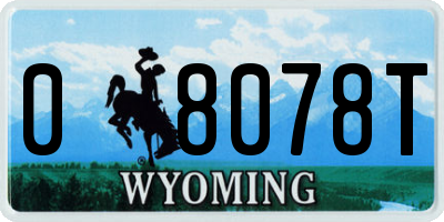 WY license plate 08078T