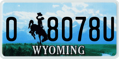 WY license plate 08078U