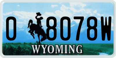 WY license plate 08078W