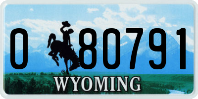 WY license plate 080791