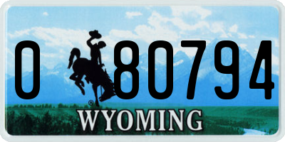 WY license plate 080794
