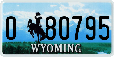 WY license plate 080795