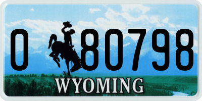 WY license plate 080798