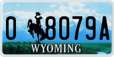 WY license plate 08079A