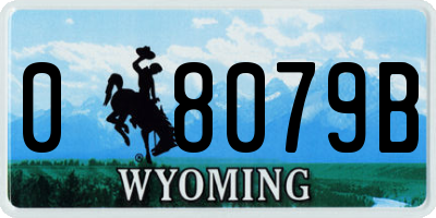 WY license plate 08079B