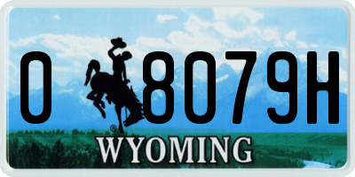 WY license plate 08079H