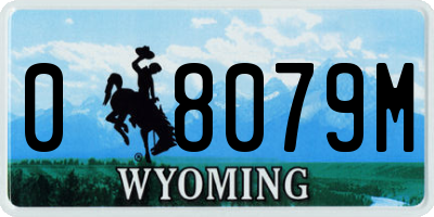WY license plate 08079M