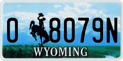 WY license plate 08079N