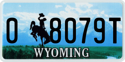 WY license plate 08079T