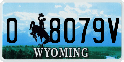 WY license plate 08079V