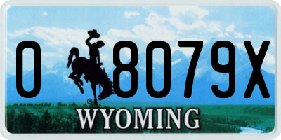 WY license plate 08079X