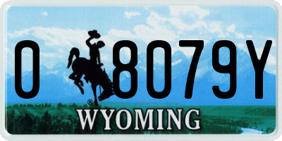 WY license plate 08079Y