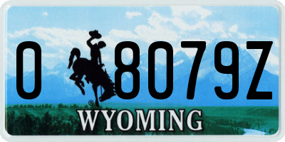 WY license plate 08079Z