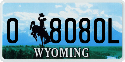 WY license plate 08080L
