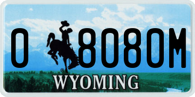 WY license plate 08080M